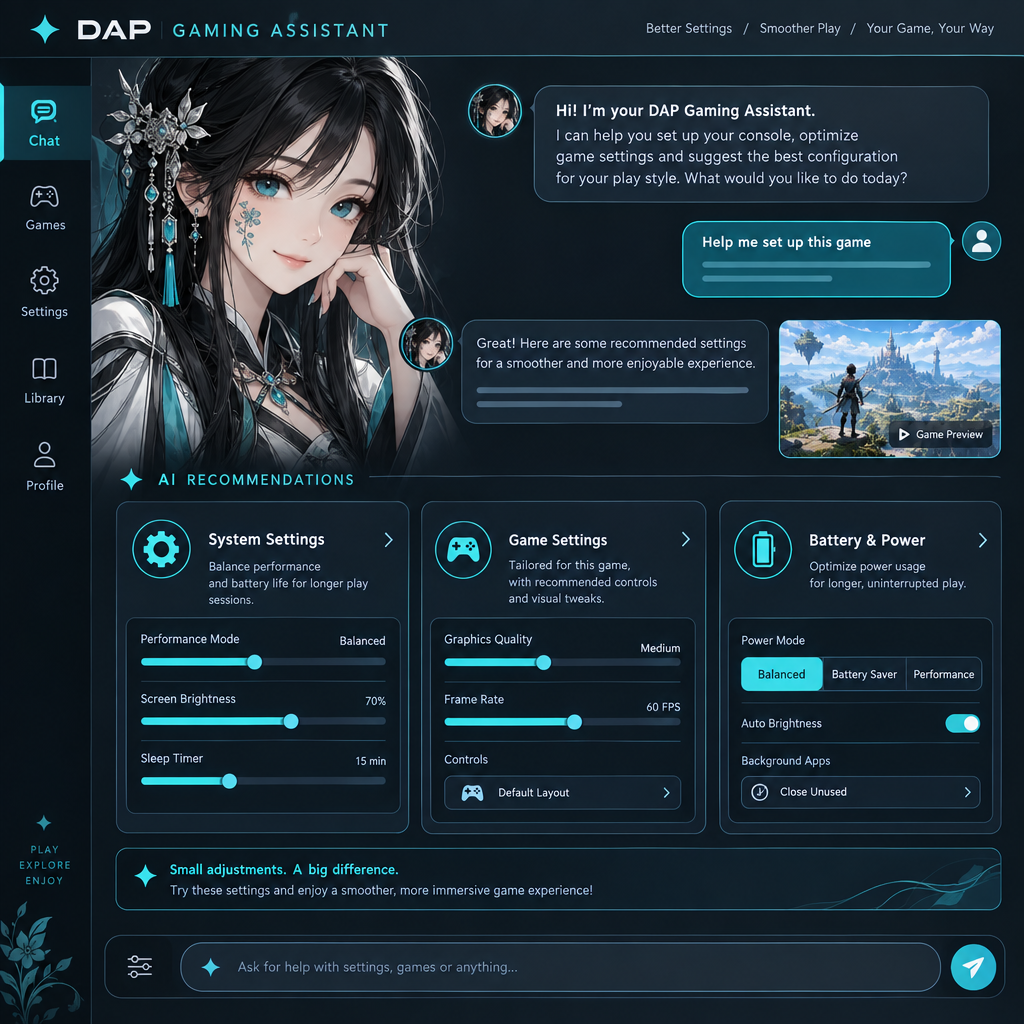 Assistant gaming conceptuel DAP