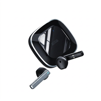 Earbuds noirs sans cadres fluo