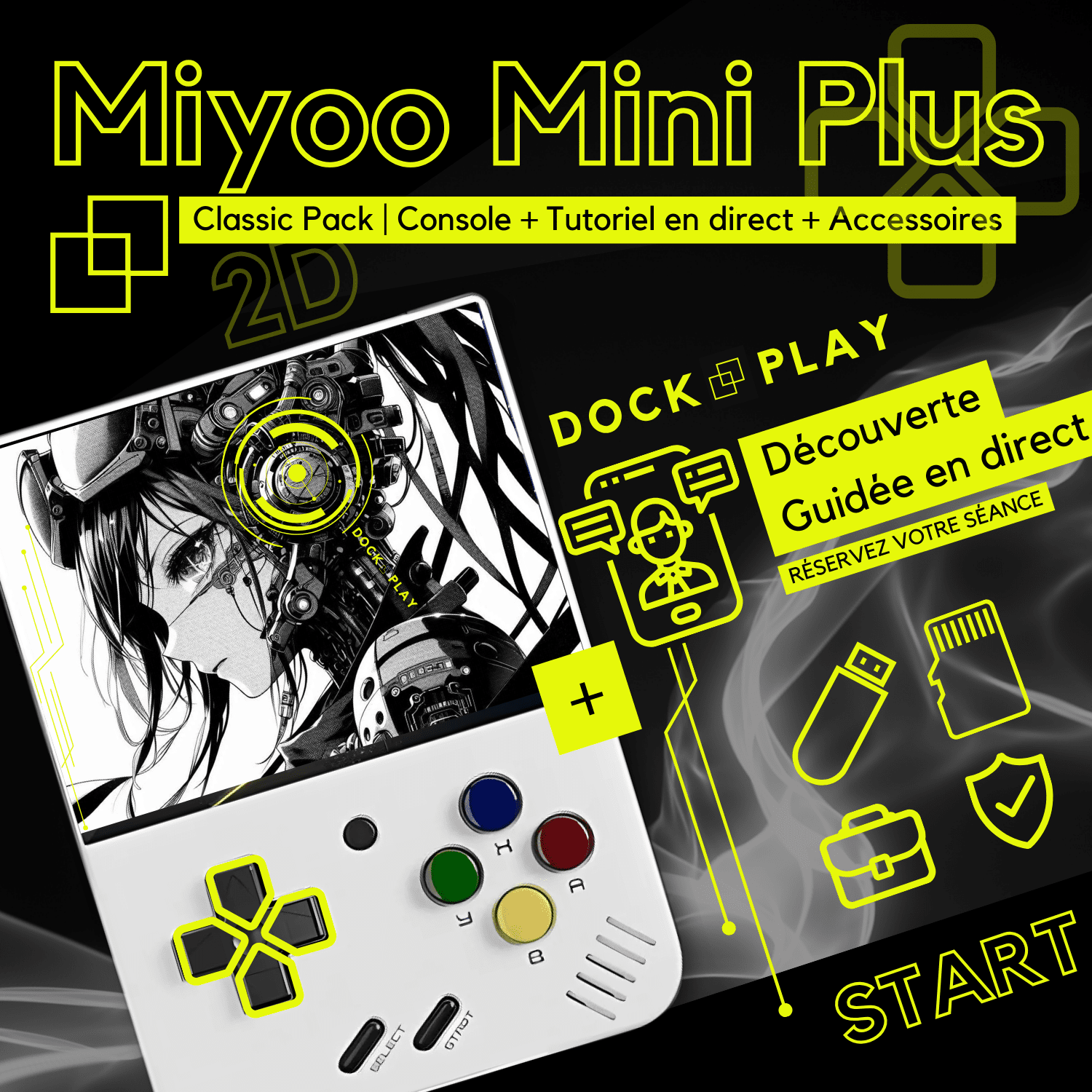 Miyoo - Console de jeu / émulateur Mini Plus en blanc